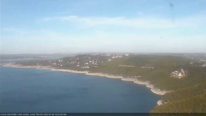 Lake Travis webcam, January 9, 2022 10:25 AM CT