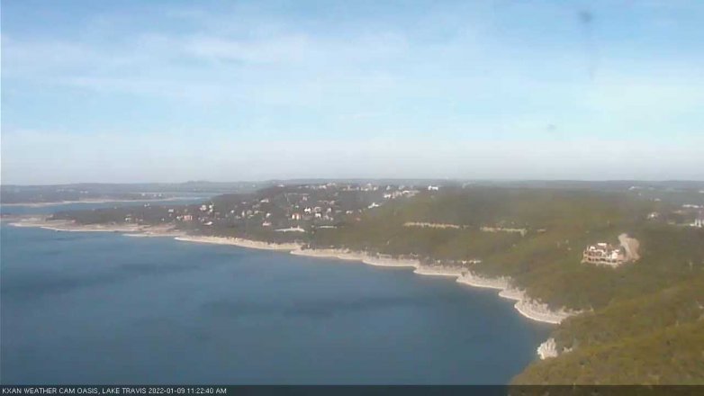 Lake Travis webcam, January 9, 2022 11:25 AM CT