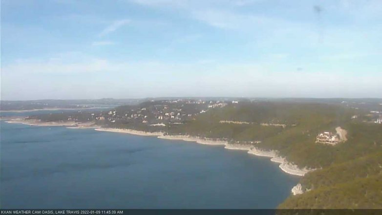 Lake Travis webcam, January 9, 2022 11:45 AM CT
