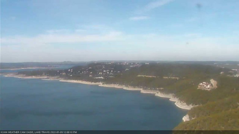 Lake Travis webcam, January 9, 2022 12:00 PM CT