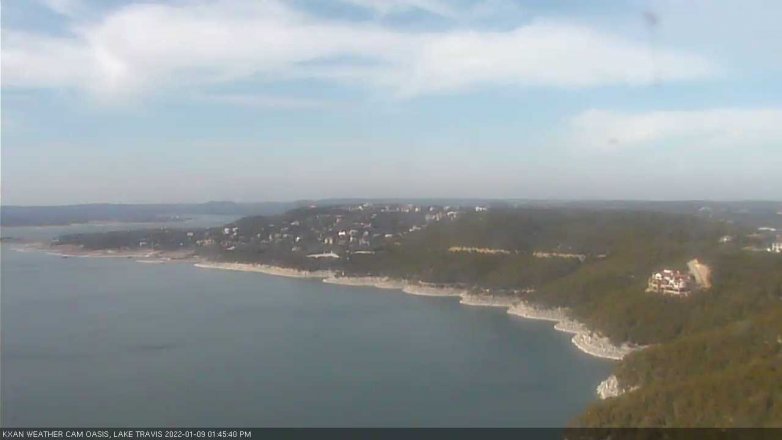 Lake Travis webcam, January 9, 2022 1:45 PM CT