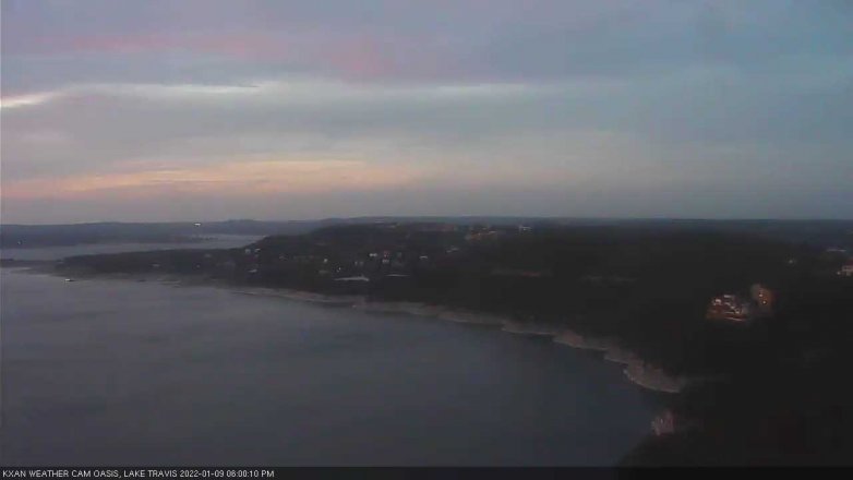 Lake Travis webcam, January 9, 2022 6:00 PM CT