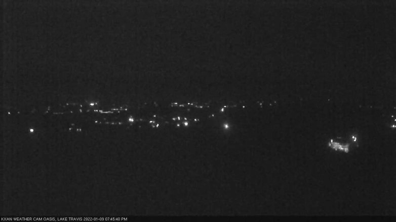 Lake Travis webcam, January 9, 2022 7:45 PM CT