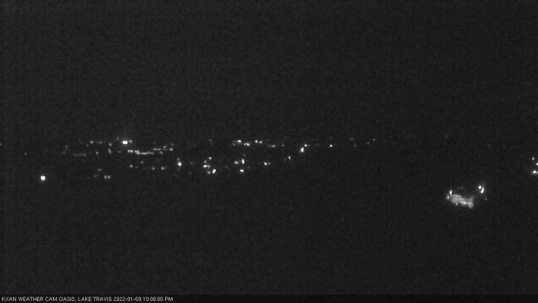 Lake Travis webcam, January 9, 2022 10:00 PM CT