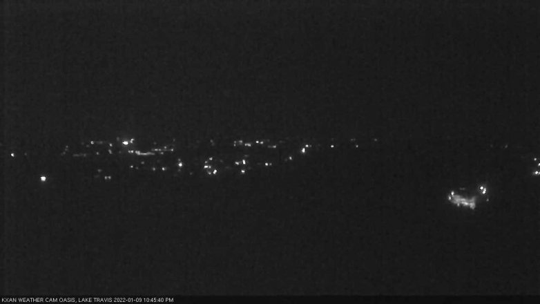 Lake Travis webcam, January 9, 2022 10:45 PM CT