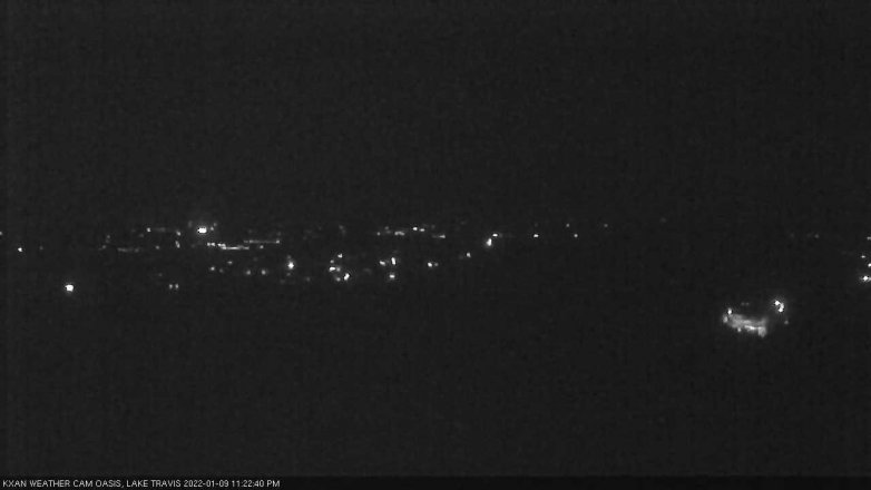 Lake Travis webcam, January 9, 2022 11:25 PM CT