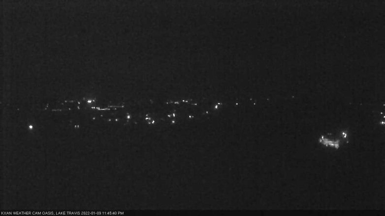 Lake Travis webcam, January 9, 2022 11:45 PM CT