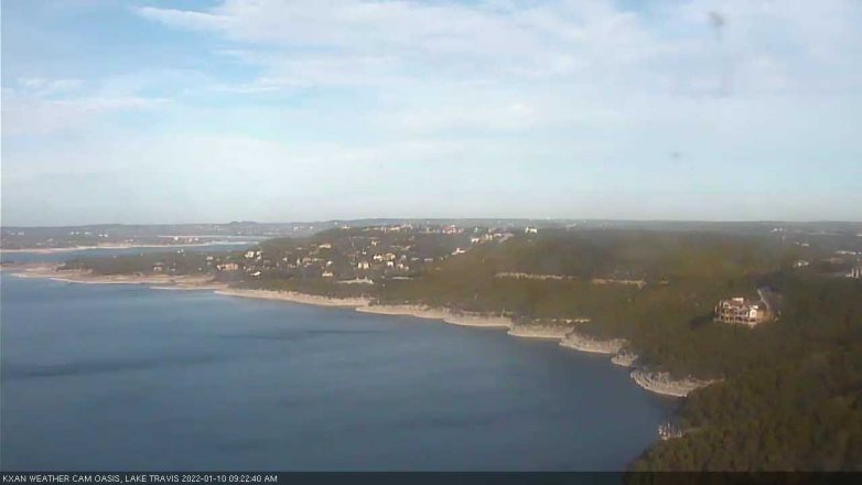 Lake Travis webcam, January 10, 2022 9:25 AM CT