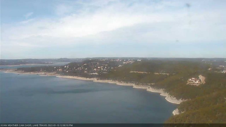 Lake Travis webcam, January 10, 2022 12:00 PM CT