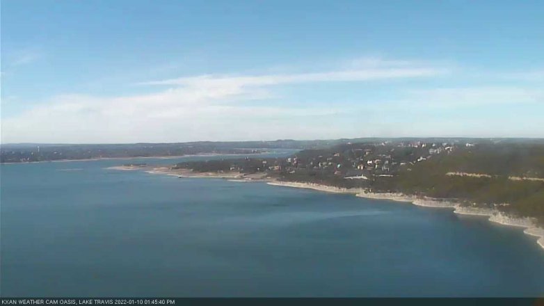Lake Travis webcam, January 10, 2022 1:45 PM CT