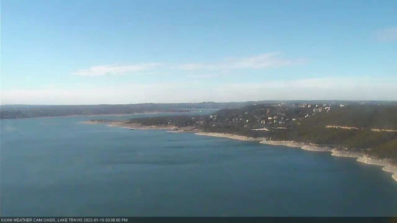 Lake Travis webcam, January 10, 2022 3:00 PM CT