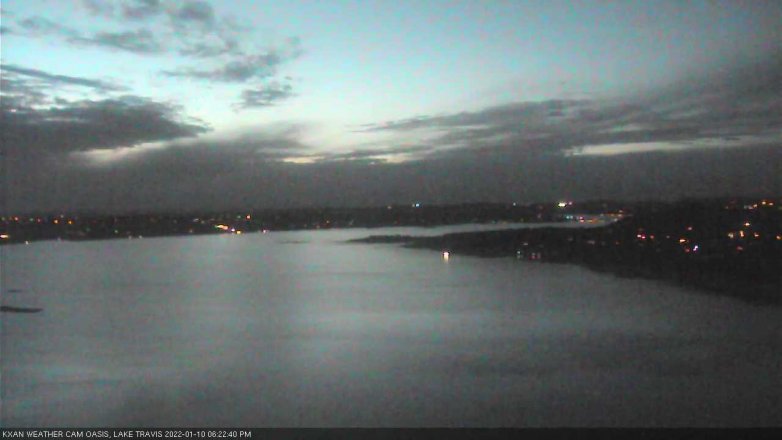 Lake Travis webcam, January 10, 2022 6:25 PM CT