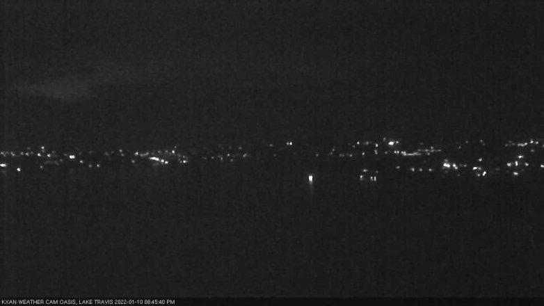 Lake Travis webcam, January 10, 2022 6:45 PM CT