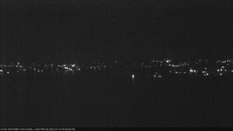Lake Travis webcam, January 10, 2022 7:45 PM CT