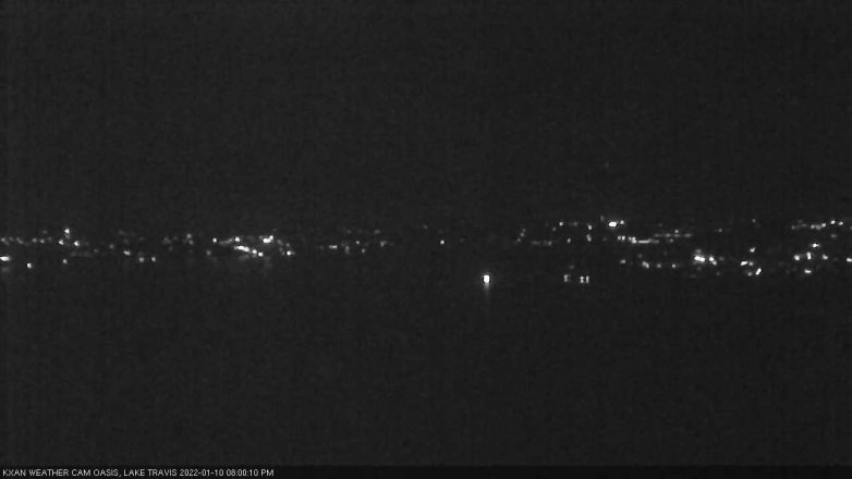 Lake Travis webcam, January 10, 2022 8:00 PM CT