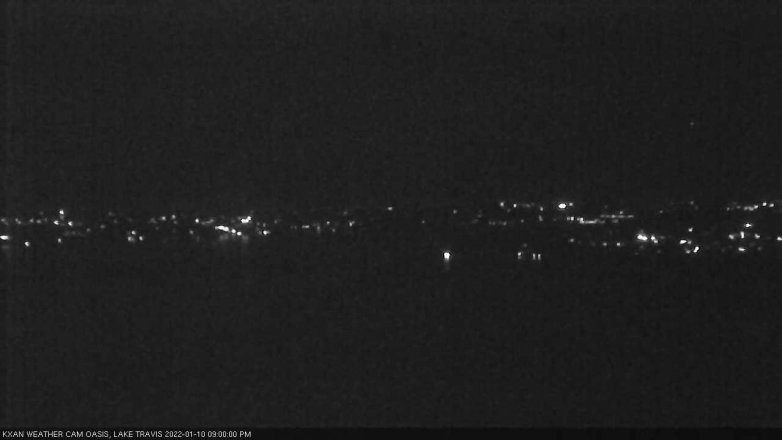 Lake Travis webcam, January 10, 2022 9:00 PM CT