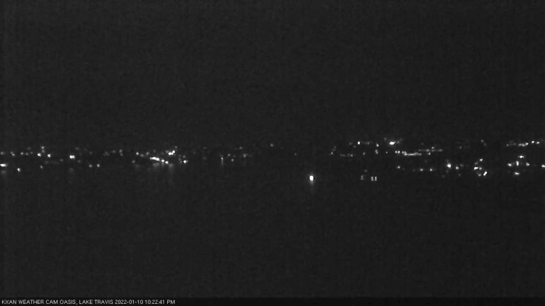 Lake Travis webcam, January 10, 2022 10:25 PM CT
