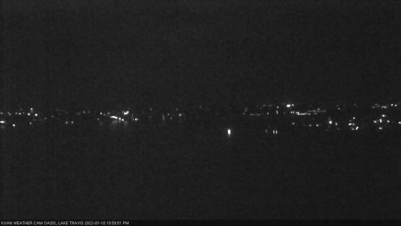 Lake Travis webcam, January 10, 2022 11:00 PM CT