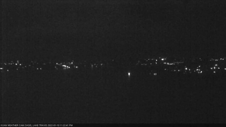 Lake Travis webcam, January 10, 2022 11:25 PM CT