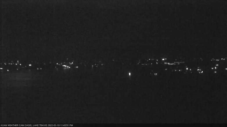 Lake Travis webcam, January 10, 2022 11:45 PM CT