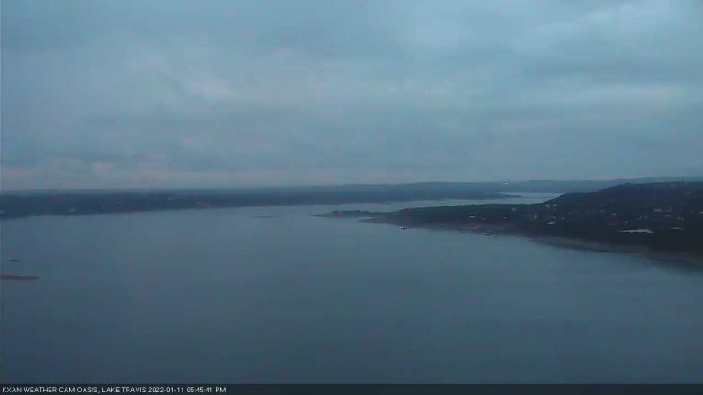Lake Travis webcam, January 11, 2022 5:45 PM CT