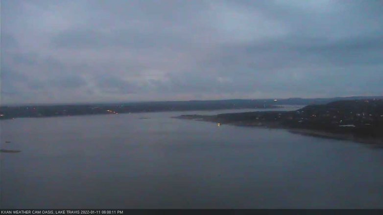 Lake Travis webcam, January 11, 2022 6:00 PM CT