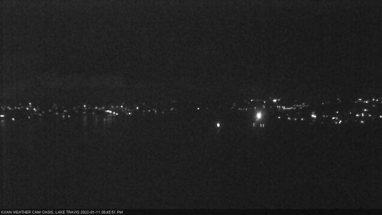 Lake Travis webcam, January 11, 2022 6:45 PM CT