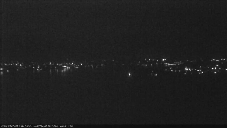 Lake Travis webcam, January 11, 2022 8:00 PM CT