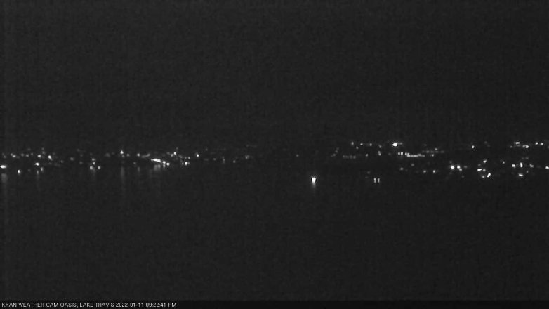 Lake Travis webcam, January 11, 2022 9:25 PM CT