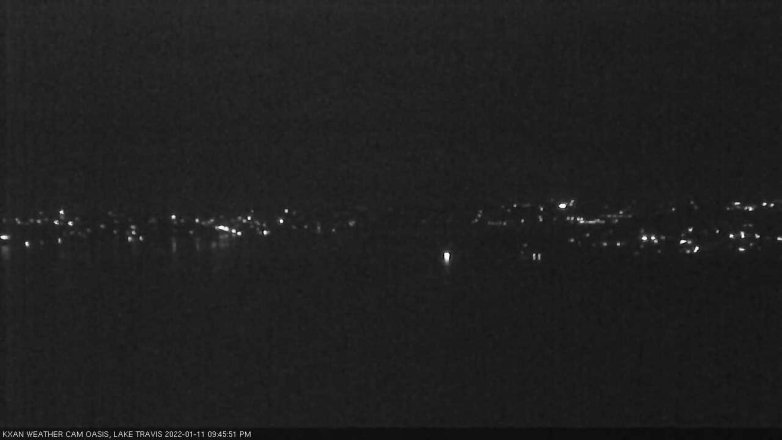 Lake Travis webcam, January 11, 2022 9:45 PM CT