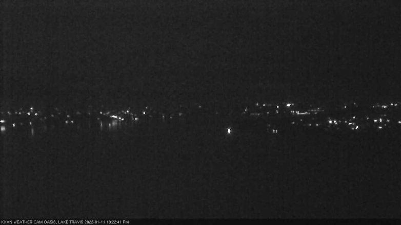 Lake Travis webcam, January 11, 2022 10:25 PM CT