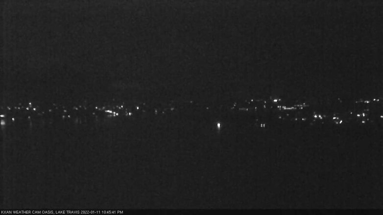 Lake Travis webcam, January 11, 2022 10:45 PM CT