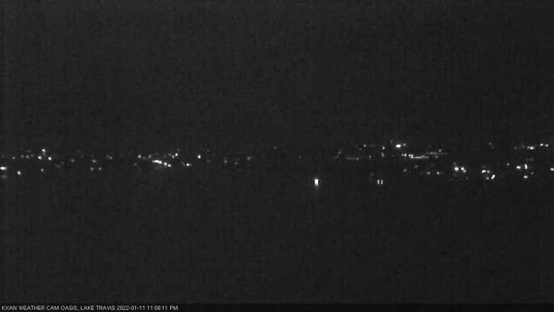 Lake Travis webcam, January 11, 2022 11:00 PM CT