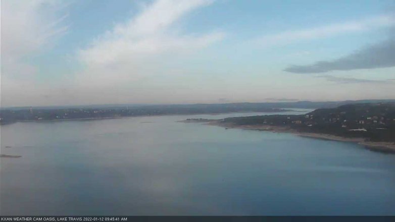 Lake Travis webcam, January 12, 2022 9:45 AM CT