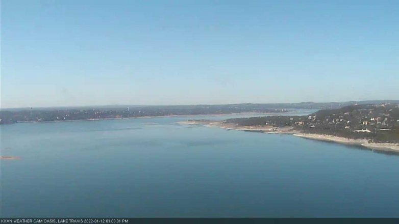 Lake Travis webcam, January 12, 2022 1:00 PM CT