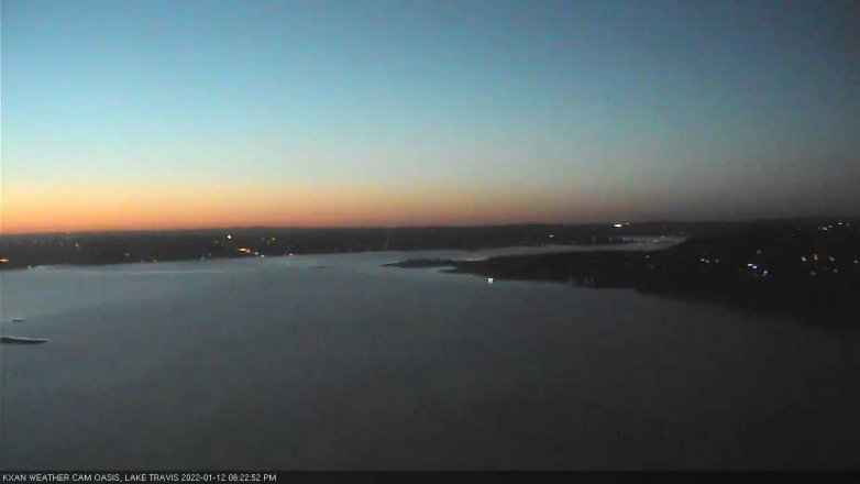 Lake Travis webcam, January 12, 2022 6:25 PM CT
