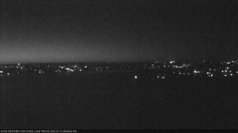 Lake Travis webcam, January 12, 2022 6:45 PM CT