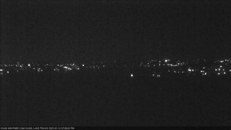 Lake Travis webcam, January 12, 2022 7:00 PM CT