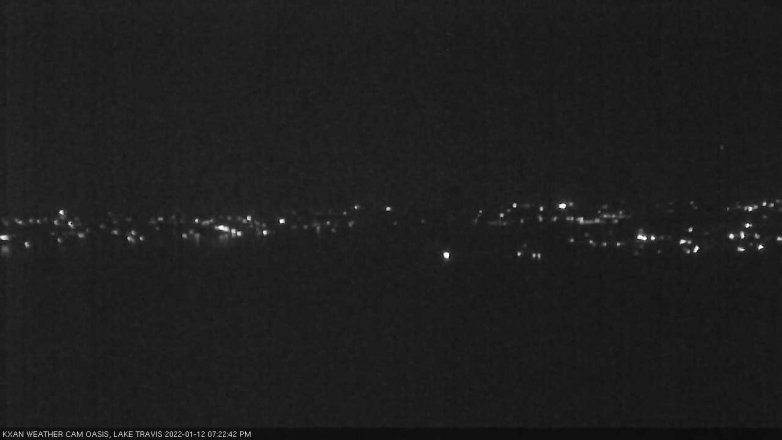 Lake Travis webcam, January 12, 2022 7:25 PM CT