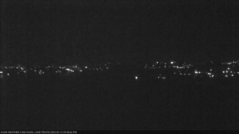 Lake Travis webcam, January 12, 2022 7:45 PM CT