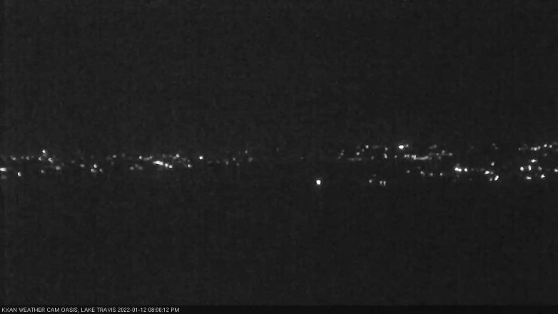 Lake Travis webcam, January 12, 2022 8:00 PM CT