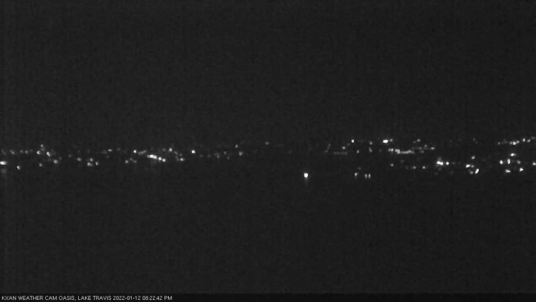 Lake Travis webcam, January 12, 2022 8:25 PM CT