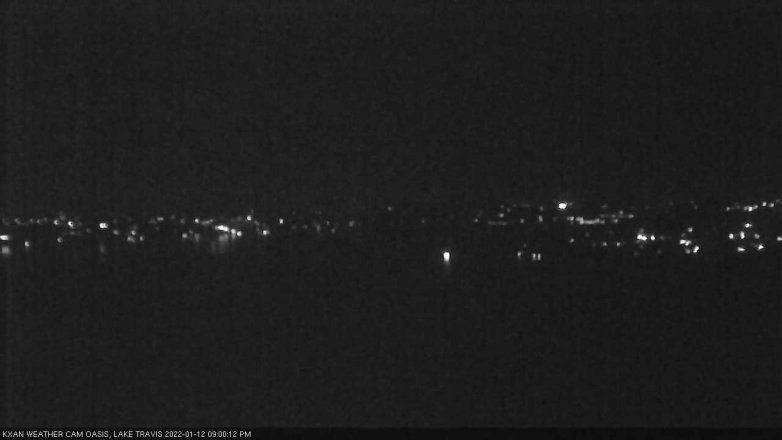 Lake Travis webcam, January 12, 2022 9:00 PM CT