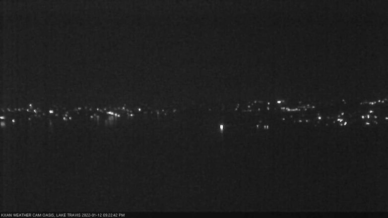 Lake Travis webcam, January 12, 2022 9:25 PM CT