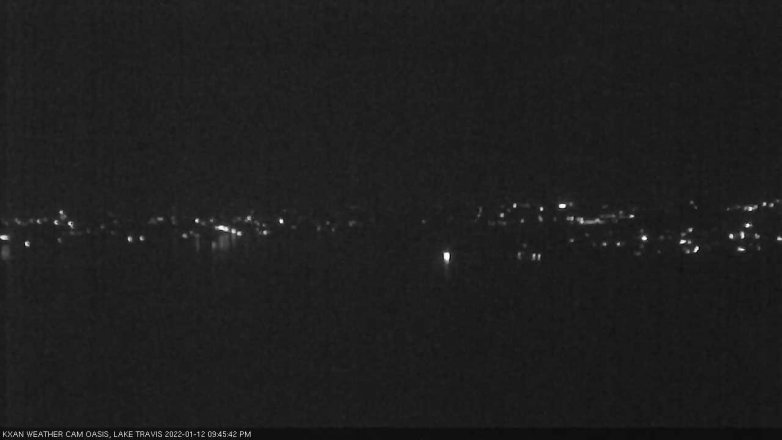 Lake Travis webcam, January 12, 2022 9:45 PM CT