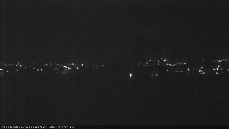 Lake Travis webcam, January 12, 2022 10:00 PM CT