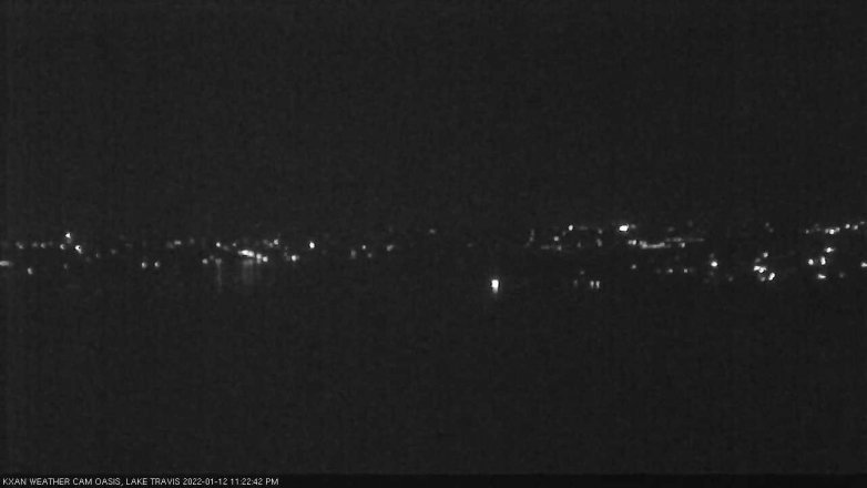 Lake Travis webcam, January 12, 2022 11:25 PM CT