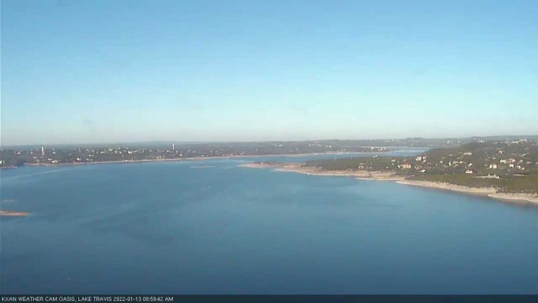 Lake Travis webcam, January 13, 2022 9:00 AM CT