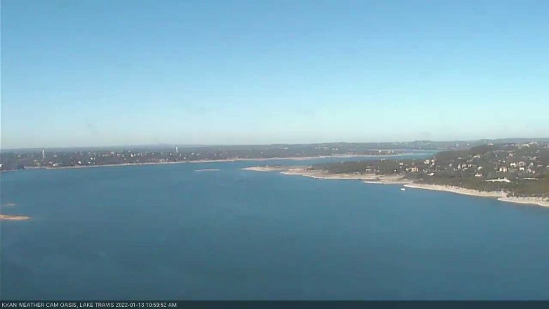 Lake Travis webcam, January 13, 2022 11:00 AM CT