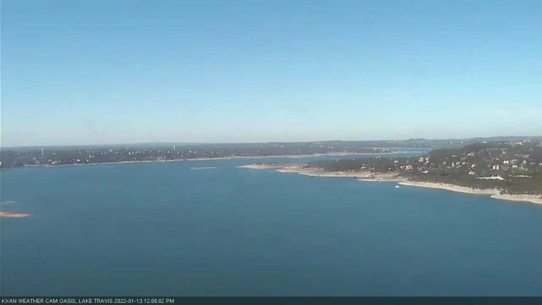 Lake Travis webcam, January 13, 2022 12:00 PM CT